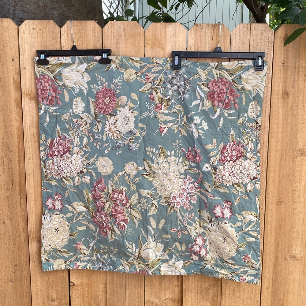 One [1] Pottery Barn Elodie Euro Sham Blue Floral French Country 30" Square